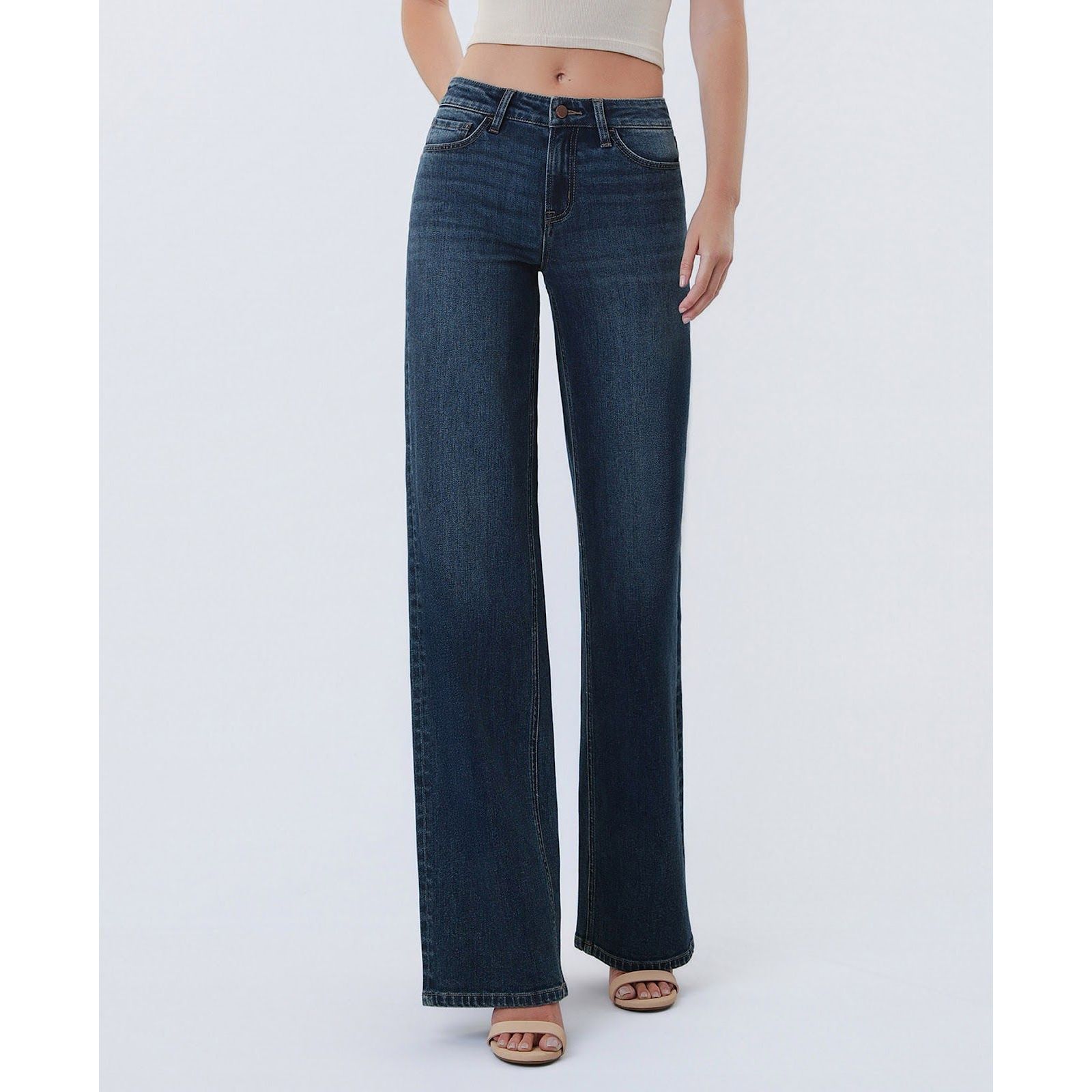 Джинсы Flying Monkey Mid Rise Full Length Wide Leg Женский