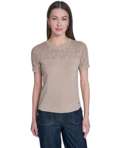 Tommy Hilfiger Women's Crew Neck Floral Sweater