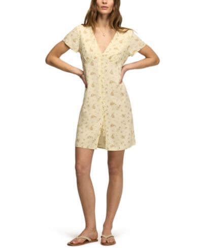 Женское мини-платье Lucky Brand Printed V-Neck Slip