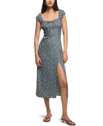 Lucky Brand Женское платье Midi Sweetheart Cap-Sleeve Slip