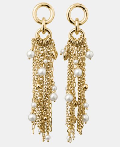 kate spade new york Gold-Tone Chain Reaction Tassel Chandelier Earrings
