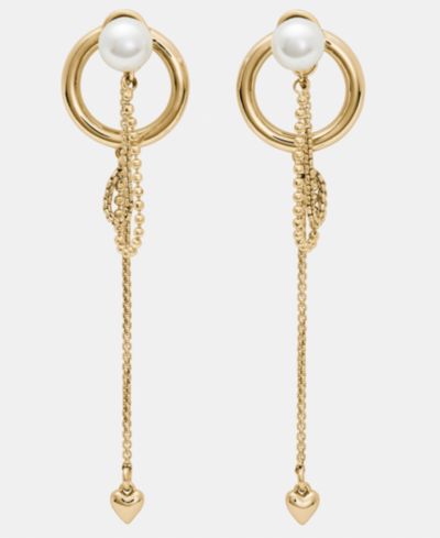 kate spade new york Gold-Tone Chain Reaction Front-Back Linear Drop Earrings