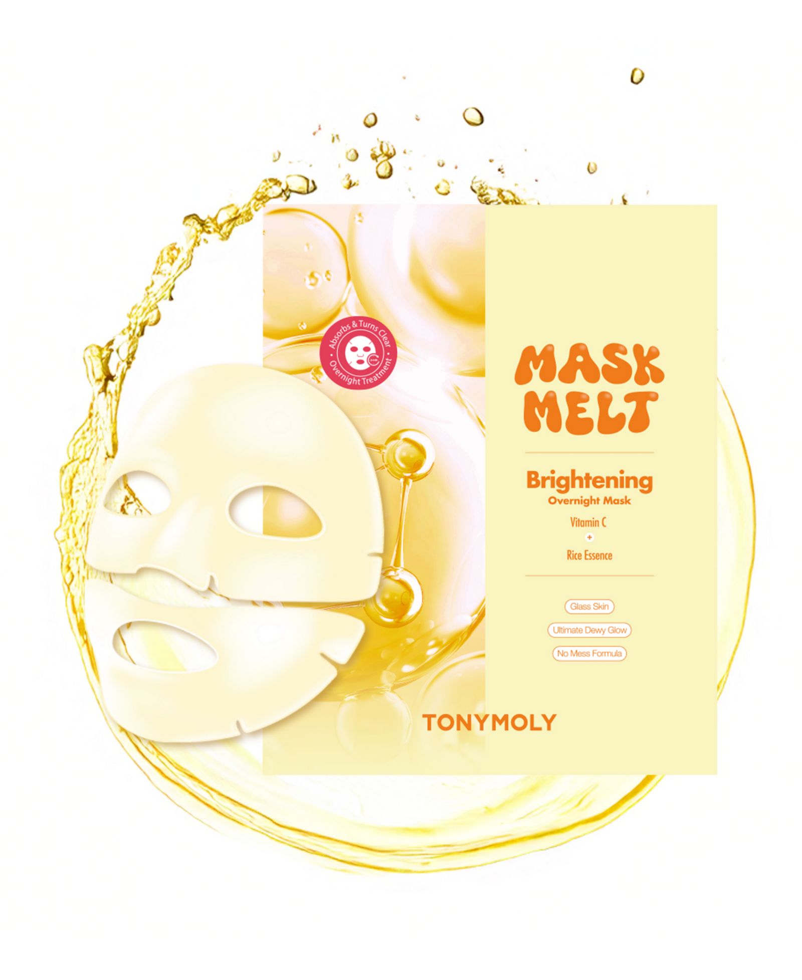 TONYMOLY Mask Melt Brightening Overnight Hydrogel Mask, 1.30 oz.