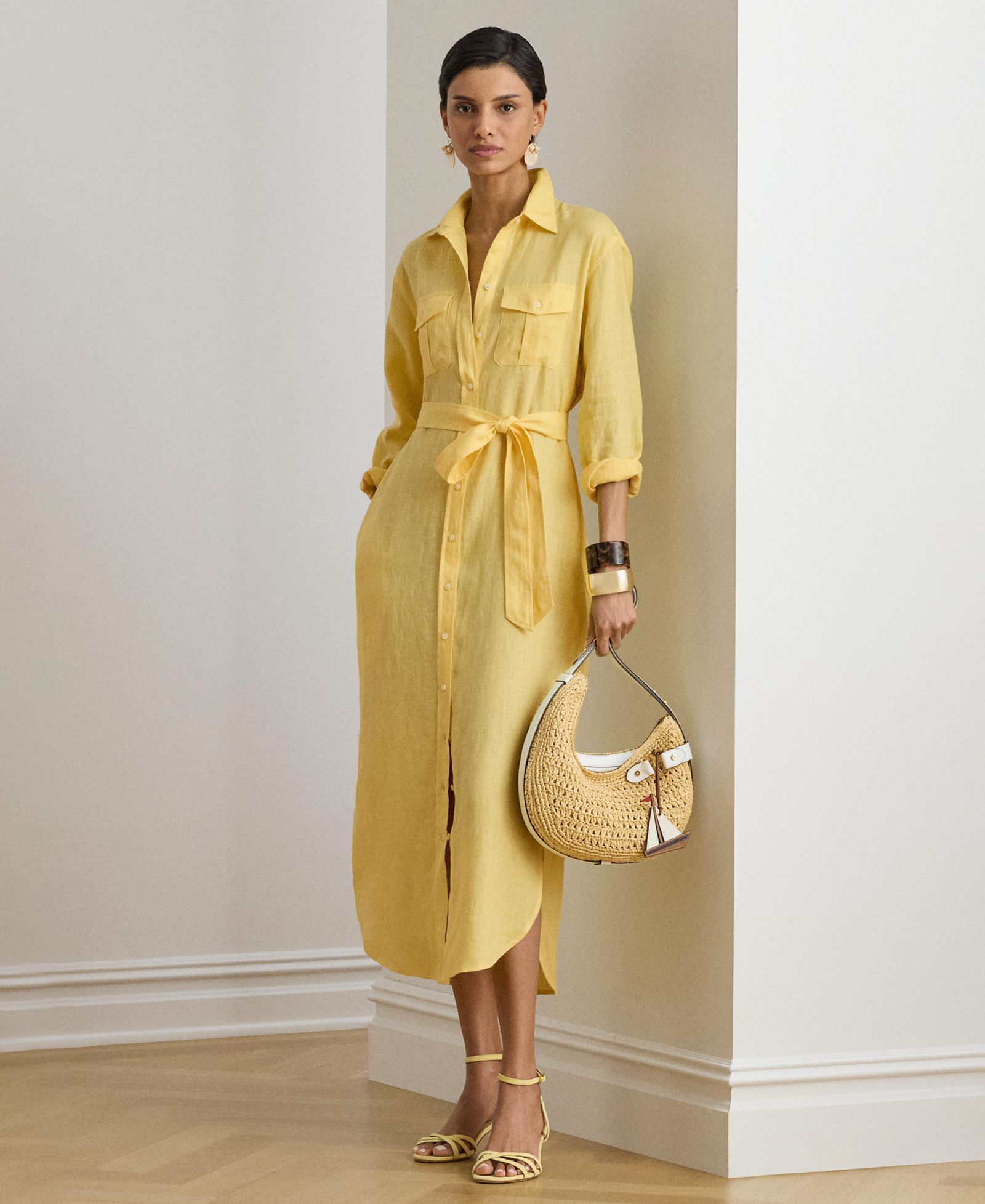 Lauren Ralph Lauren Женское платье-рубашка Midi с воротником Point Collar
