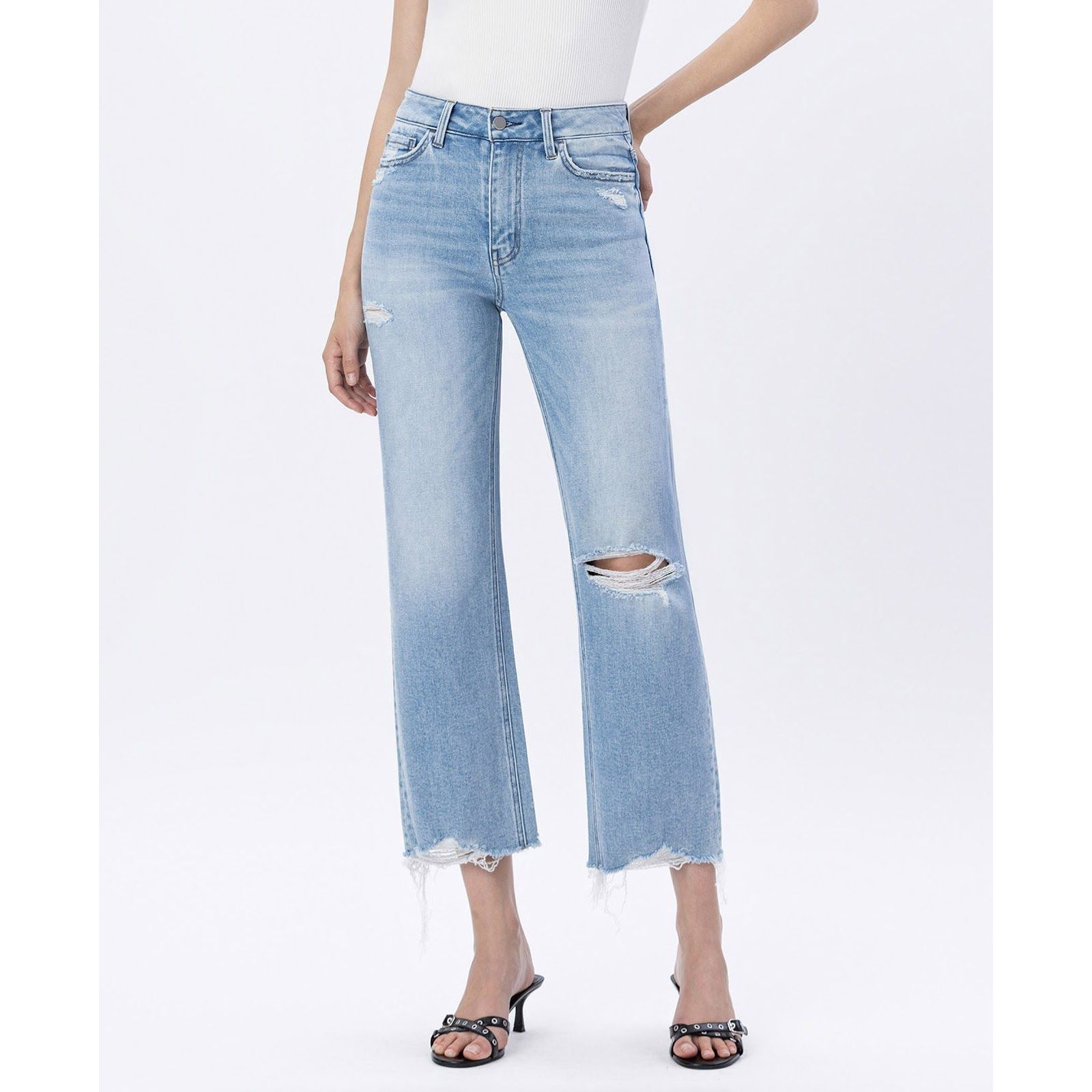 Женские джинсы Flying Monkey High Rise Distressed Crop Slim Wide Leg