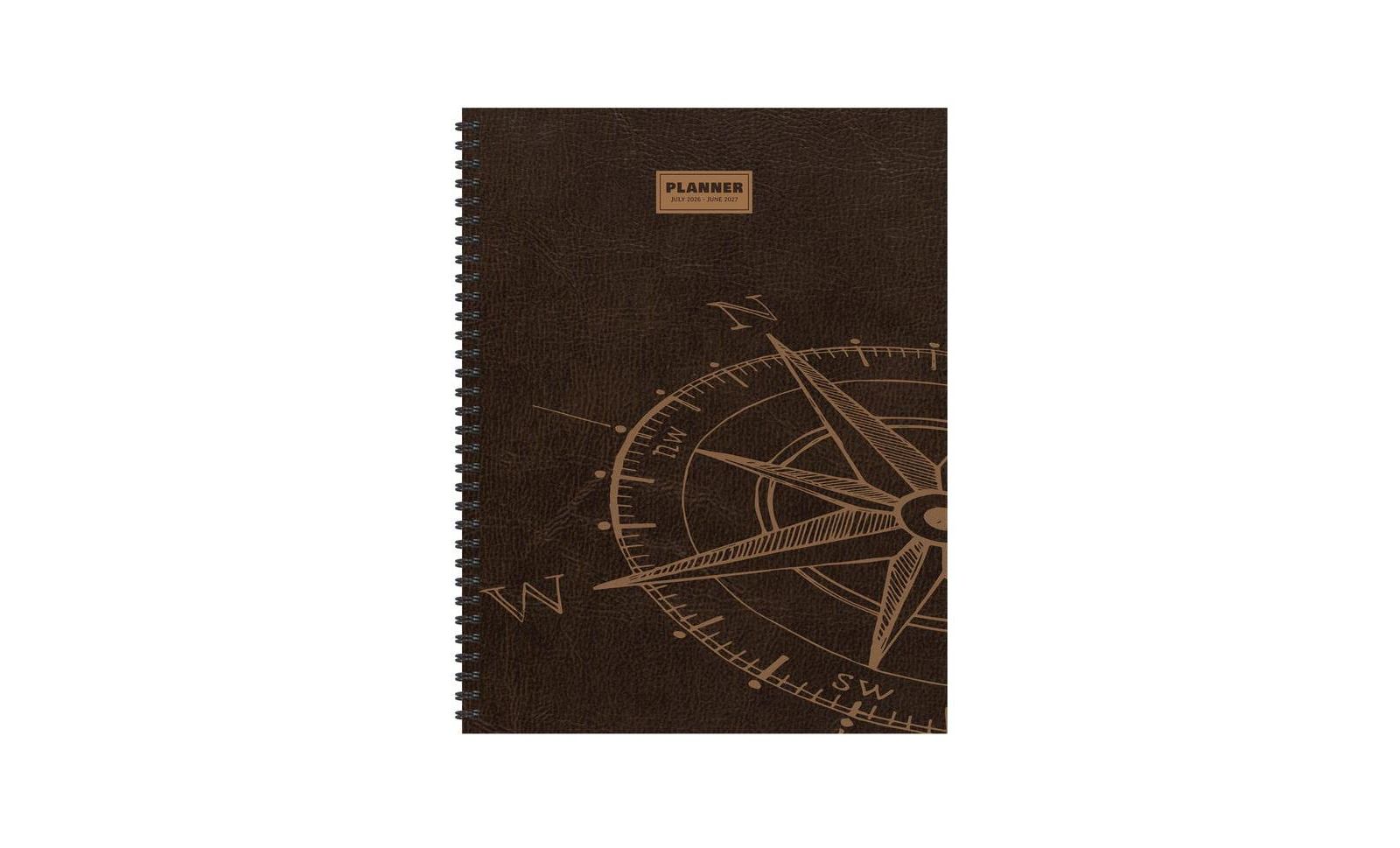 TF Publishing Paper Goods July 2026 - June 2027 Leather Compass Large Weekly Monthly Planner