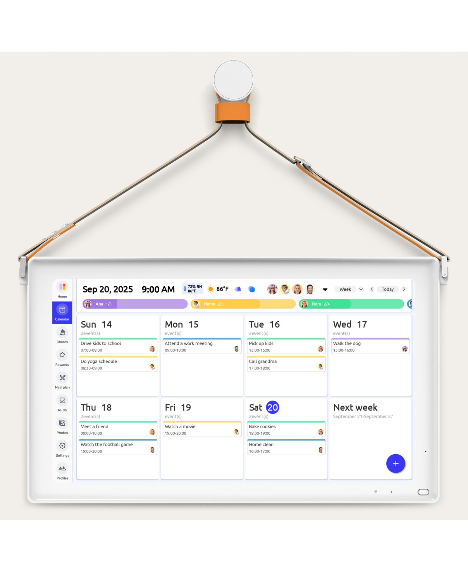 Everblog HomeCal 21.5" FHD Touchscreen Smart Display with Google, iCloud, and Outlook Compatibility