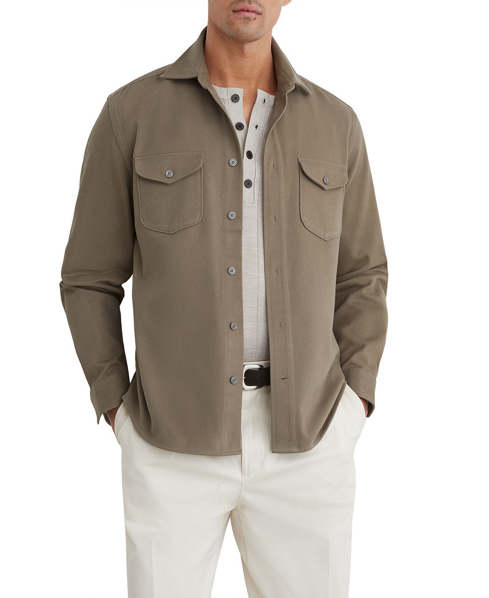 REISS Men's Astra Long-Sleeve Cotton-Twill Regular-Fit Shirt
