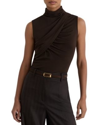 REISS Women's Wanda Ruched High-Neck Sleeveless Tunic
