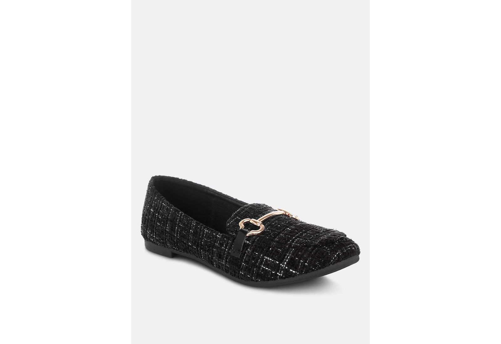 London Rag Women's Drairi Horsebit Detail Tweed Loafers