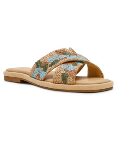Anne Klein Women's Khloe Crossband Slide Flat Sandals