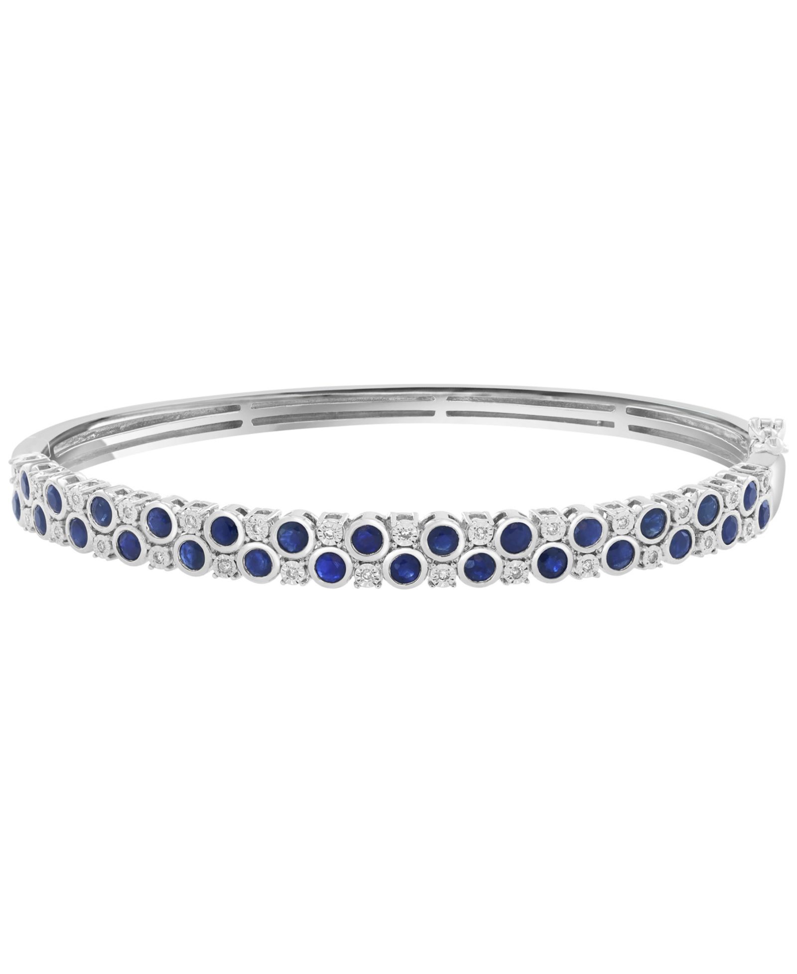 Браслет EFFY Collection Sapphire (2-1/3 ct. t.w.) & Diamond (1/8 ct. t.w.) в Sterling Silver