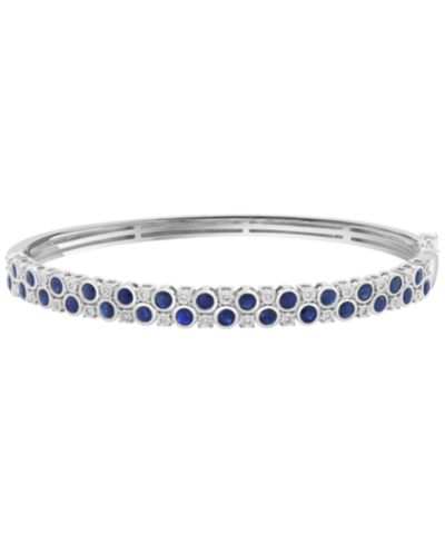 EFFY Collection Sapphire (2-1/3 ct. t.w.) & Diamond (1/8 ct. t.w.) Bracelet in Gold Over Sterling Silver