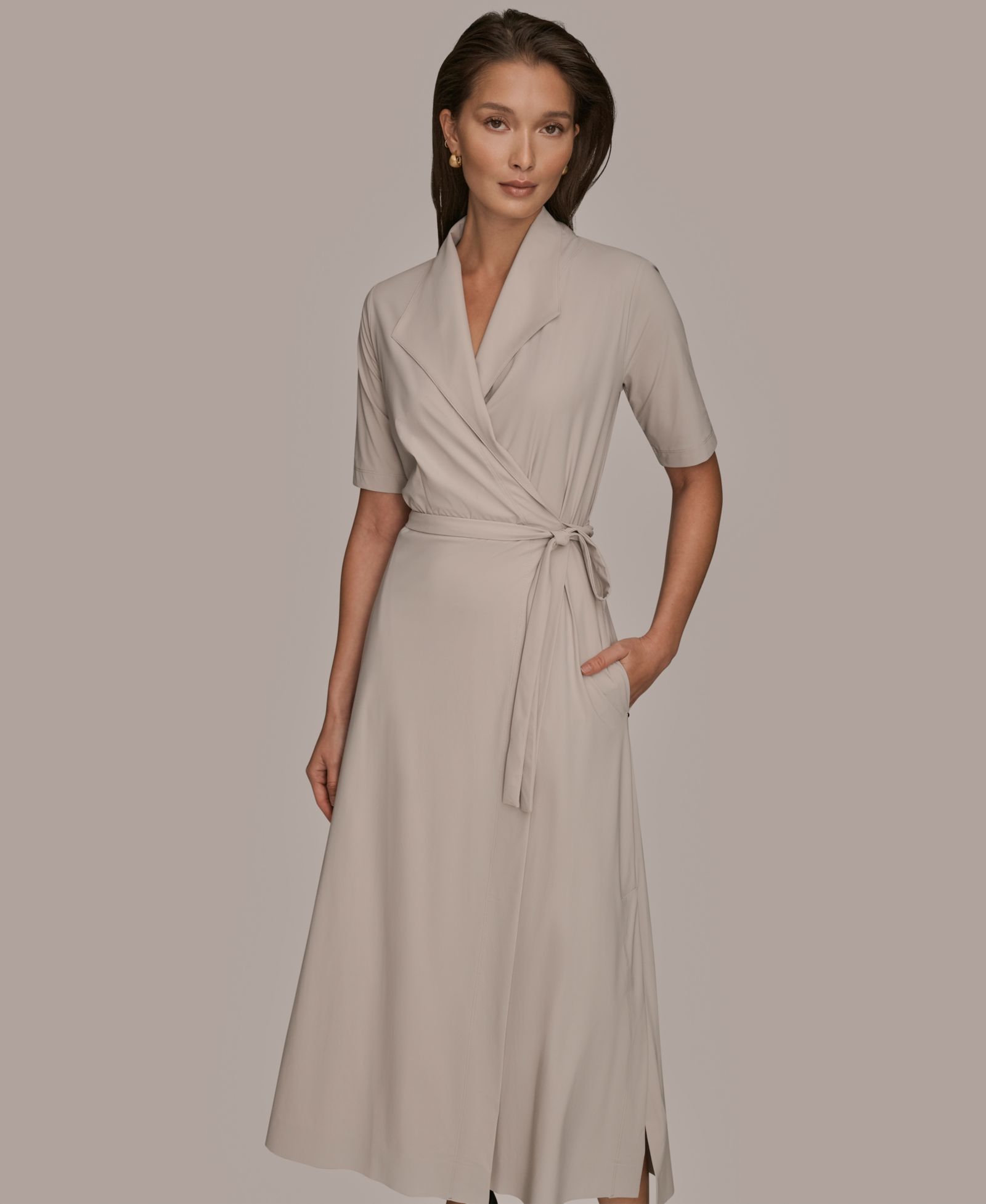 Женское поло-платье Donna Karan Weekend 4-way Stretch Knit Elbow-Sleeve Collared
