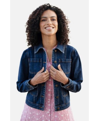 Yumi Women's Stretch Denim Pocket Detail Jacket