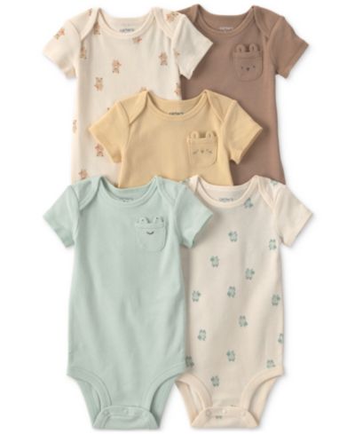 Carter's Детские Critter Short-Sleeve Bodysuits, 5-Pack