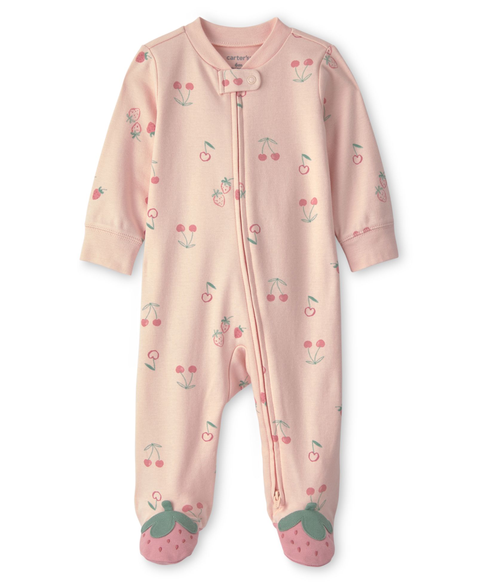 Carter's Детский комбинезон Strawberry 2-way zip Sleep & Play