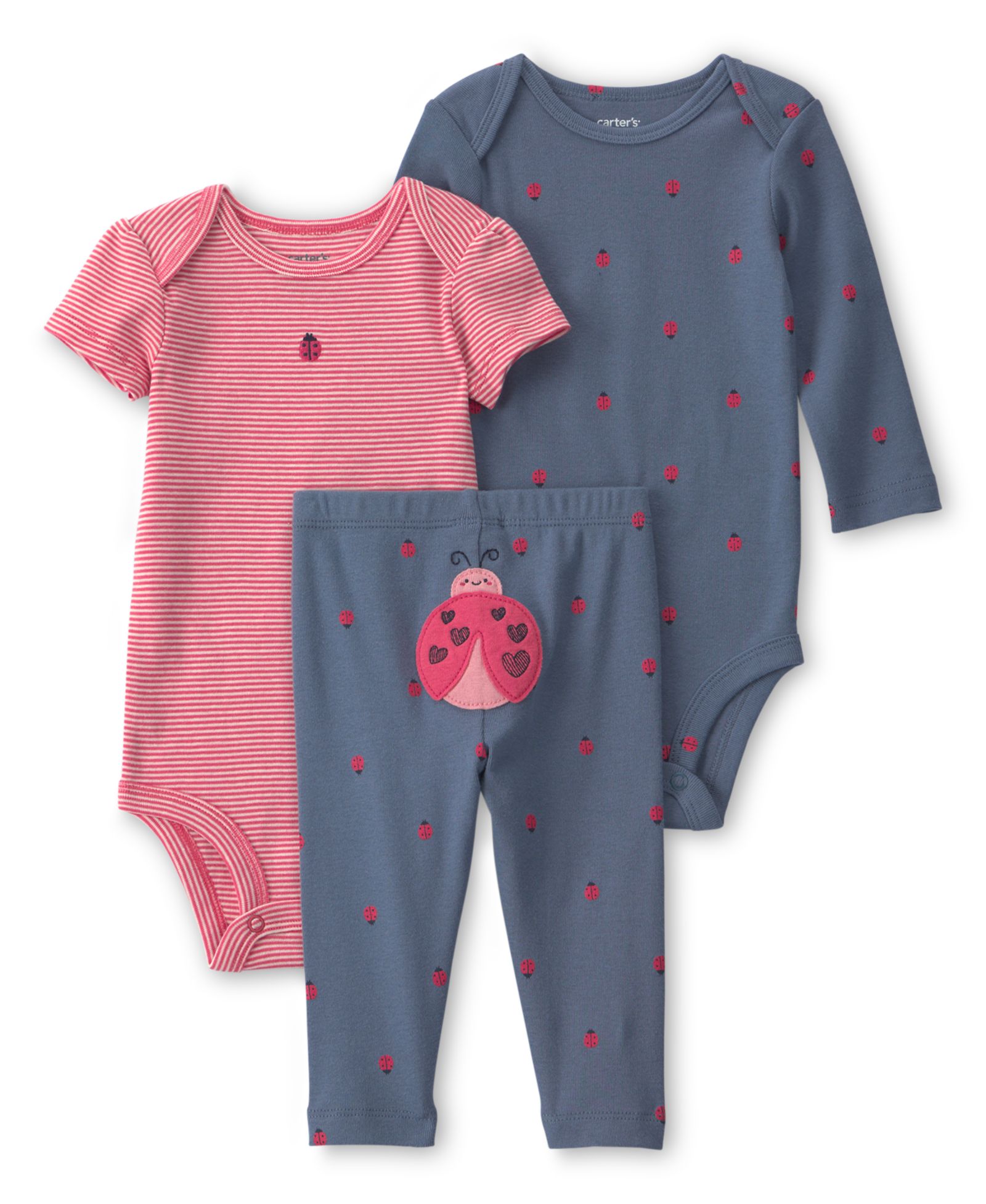 Комплект из боди и брюк Carter's Baby Girls' Ladybug, набор из 3 предметов