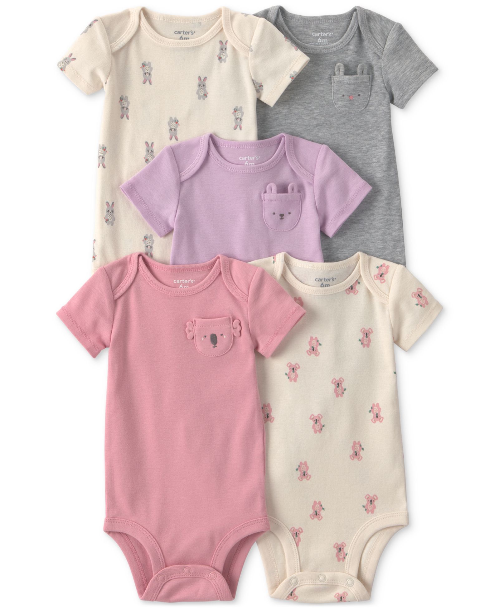 Детские боди Carter's Bunny Print Short-Sleeve