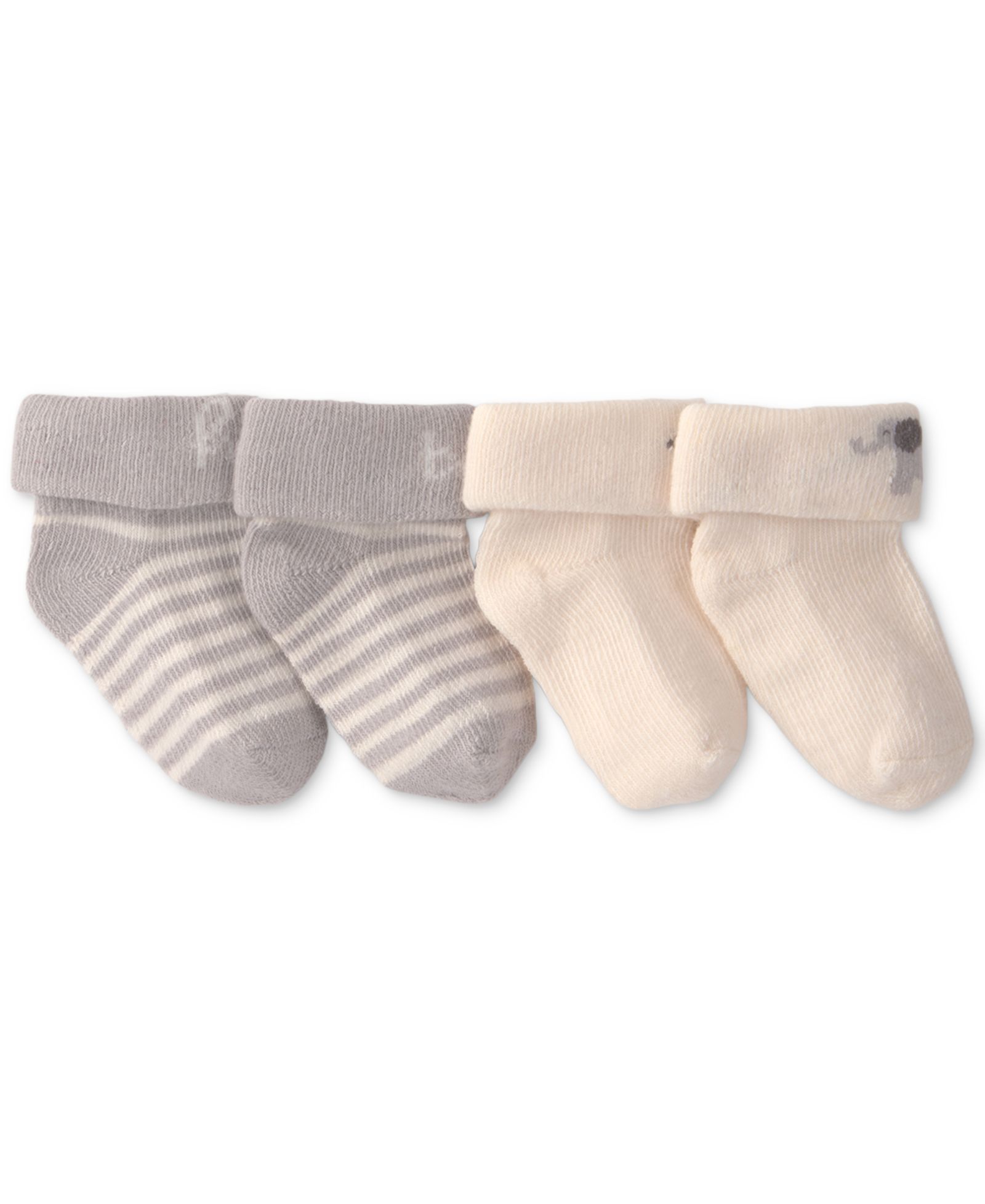Carter's Baby Boys' or Baby Girls' Hello Baby Foldover Socks, 2-Pack