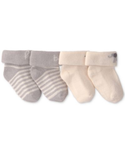 Carter's Baby Boys' or Baby Girls' Hello Baby Foldover Socks, 2-Pack