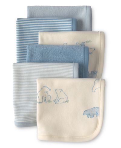 Carter's Baby Boys' Bear Terry Washcloths, 6-Pack
