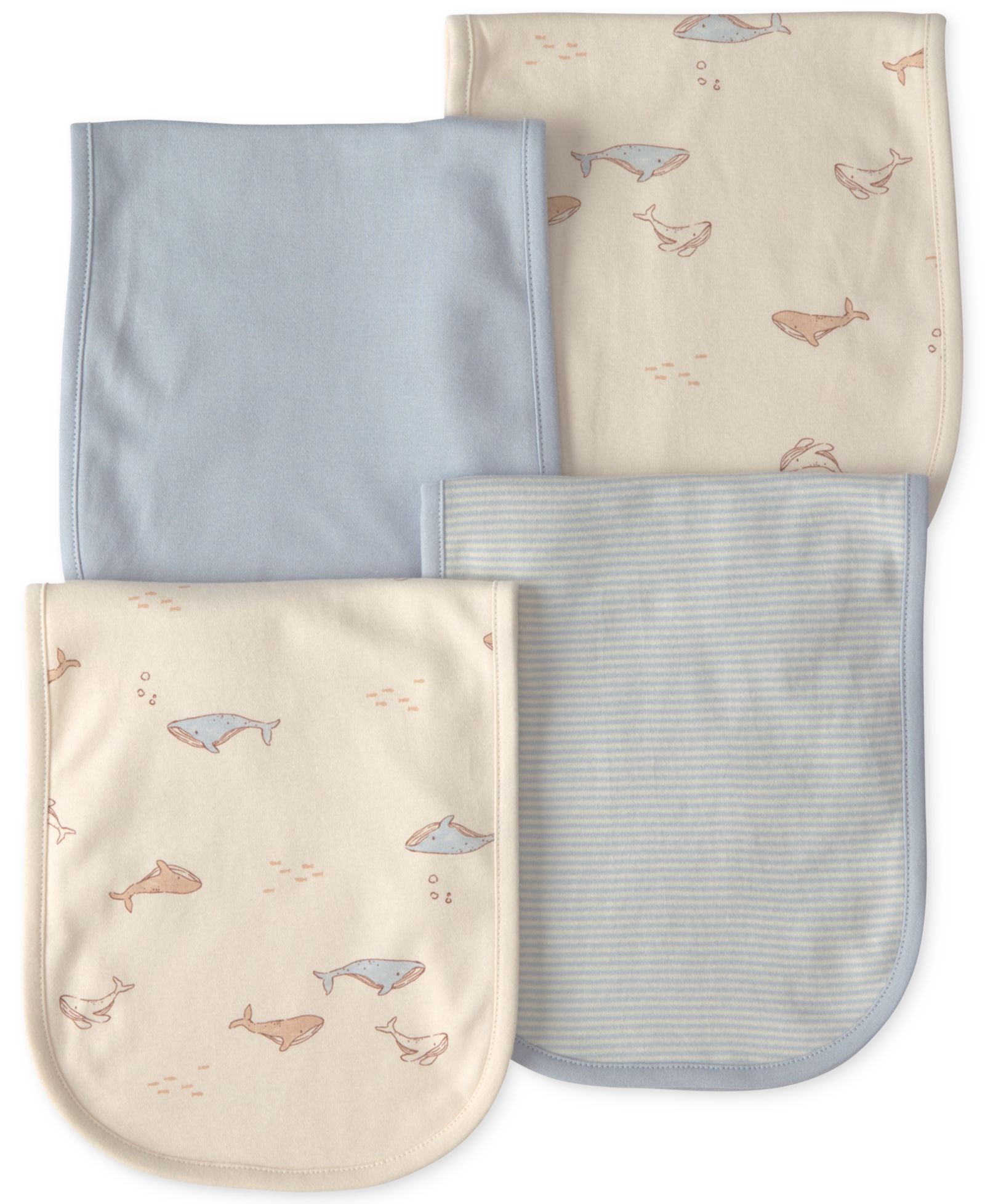 Carter's Baby Boys' Whale Burp Cloths, 4-Pack