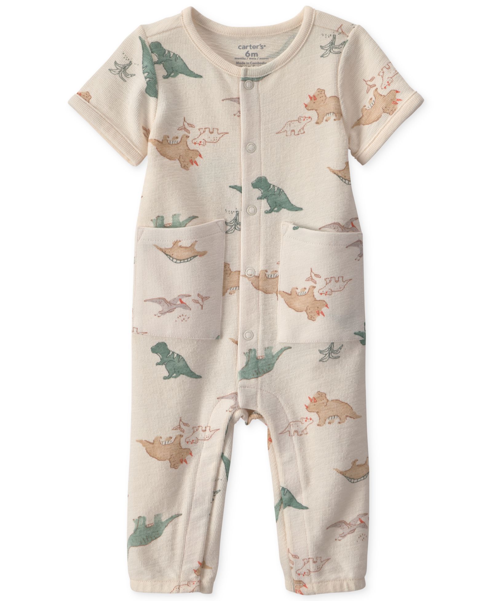 Детский комбинезон Carter's Baby Boys' Dinosaur Print Short-Sleeve