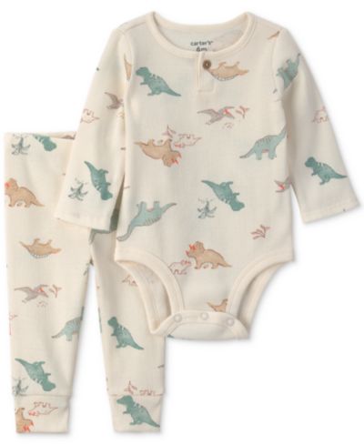 Carter's Baby Boys' Dinosaur Long-Sleeve Bodysuit and Pant, 2-Piece Set