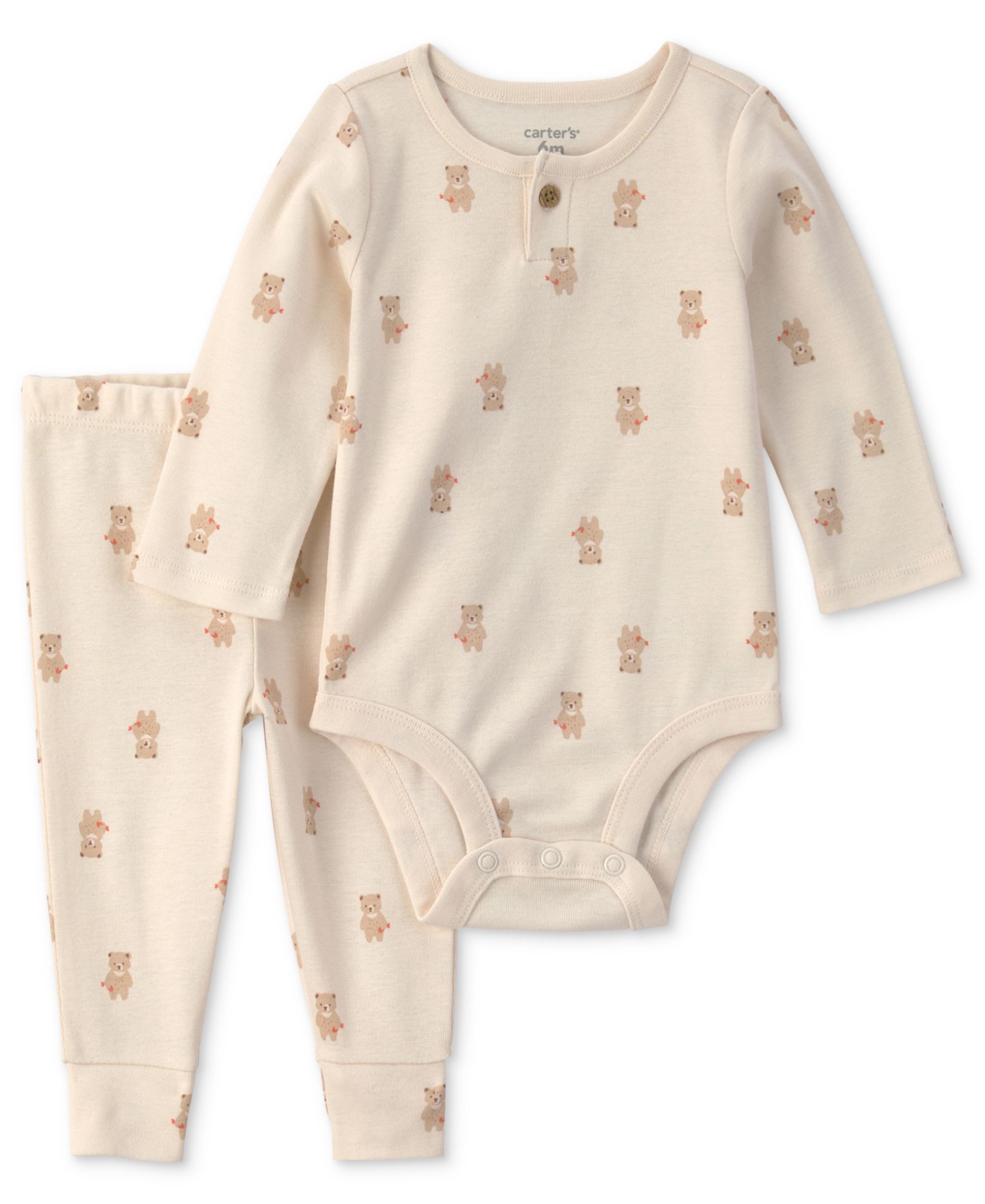 Carter's Baby Boys' Bear Long-Sleeves Bodysuit and Pant, 2-Piece Set