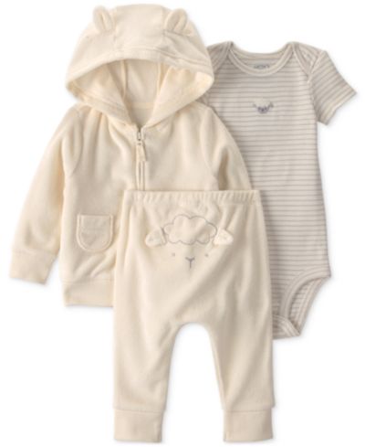 Carter's Детский комплект из боди, кардигана и брюк Sheep Terry, 3 шт.