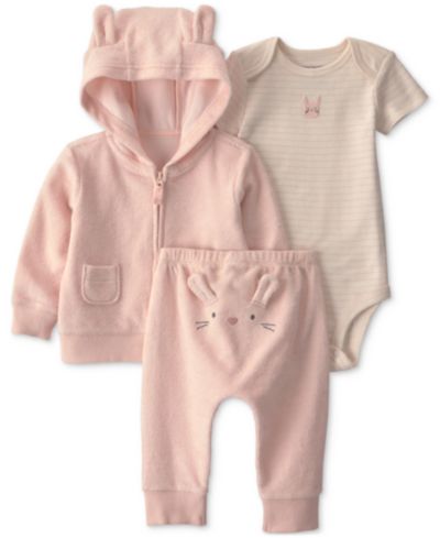 Комплект Carter’s Baby Girls' Bunny Cardigan, Bodysuit и Pants, 3-Piece Set