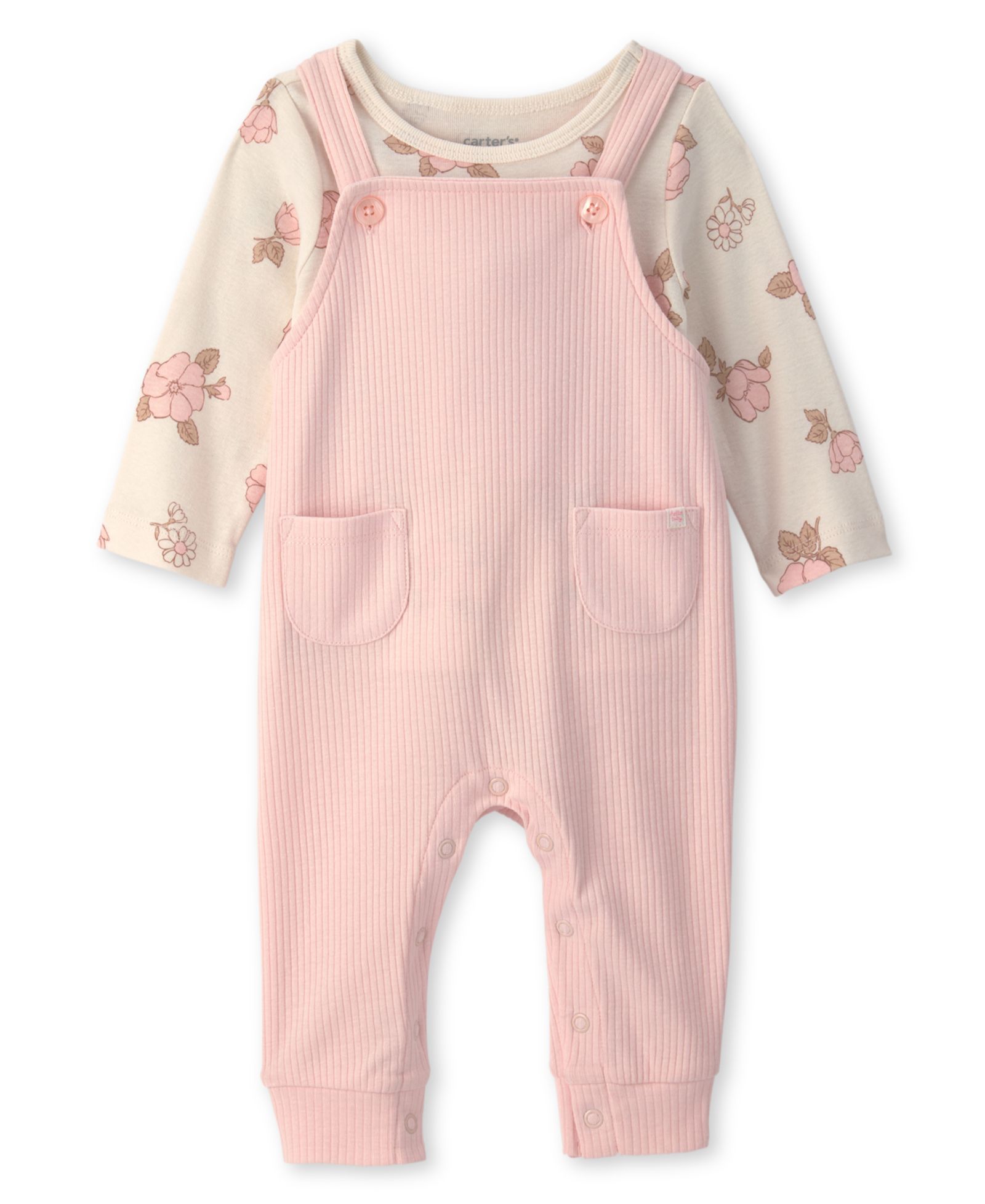 Carter's Детский комплект из боди и комбинезона с цветочным принтом, 2-Piece Set