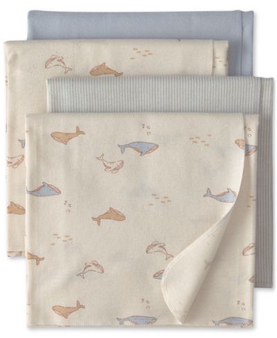 Детские одеяла Carter's Baby Boys' Whale Receiving, 4-Pack