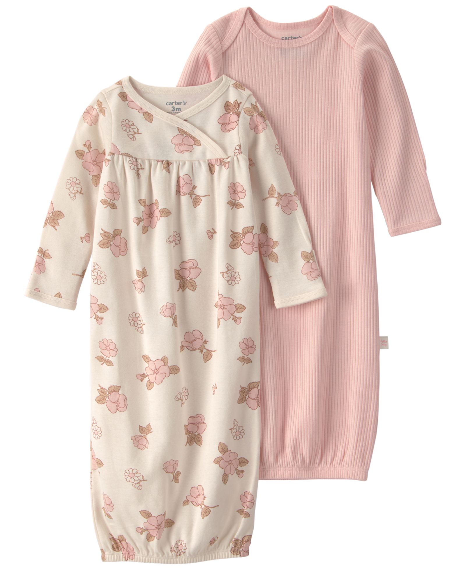 Carter's Baby Girls' Floral Long-Sleeve Sleeper Gowns, 2-Pack