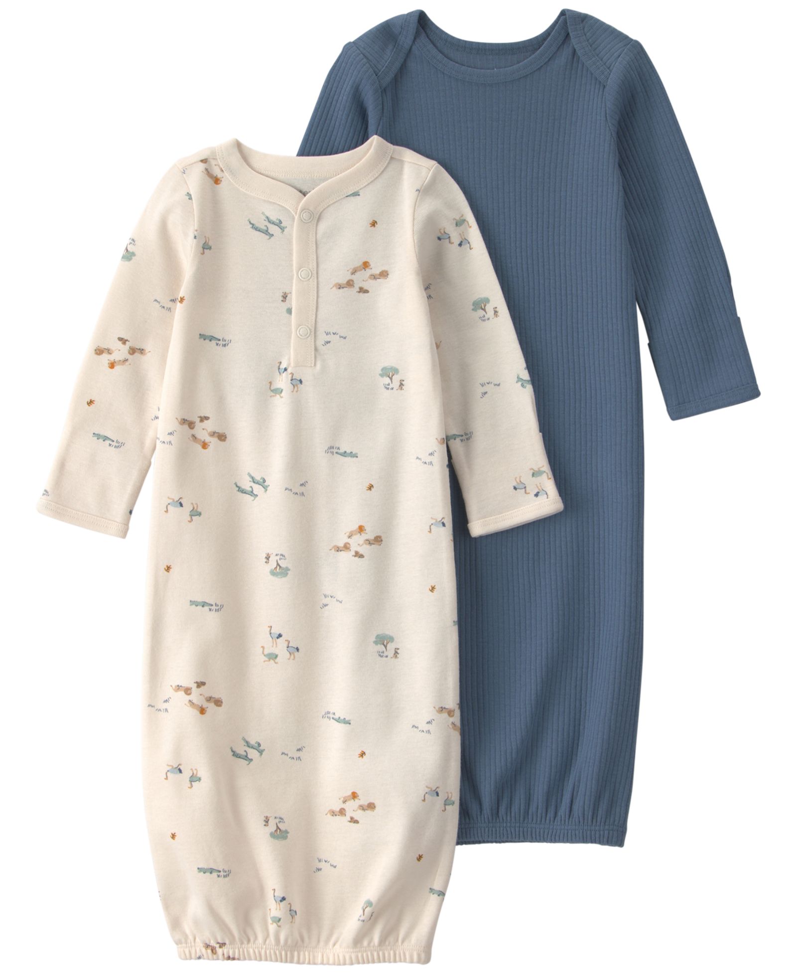Carter's Baby Boys' Safari Long-Sleeve Sleeper Gowns, 2-Pack