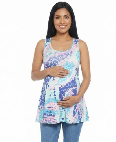Женский трикотажный топ 24seven Comfort Apparel Maternity Tunic Tank Top, Plus Size
