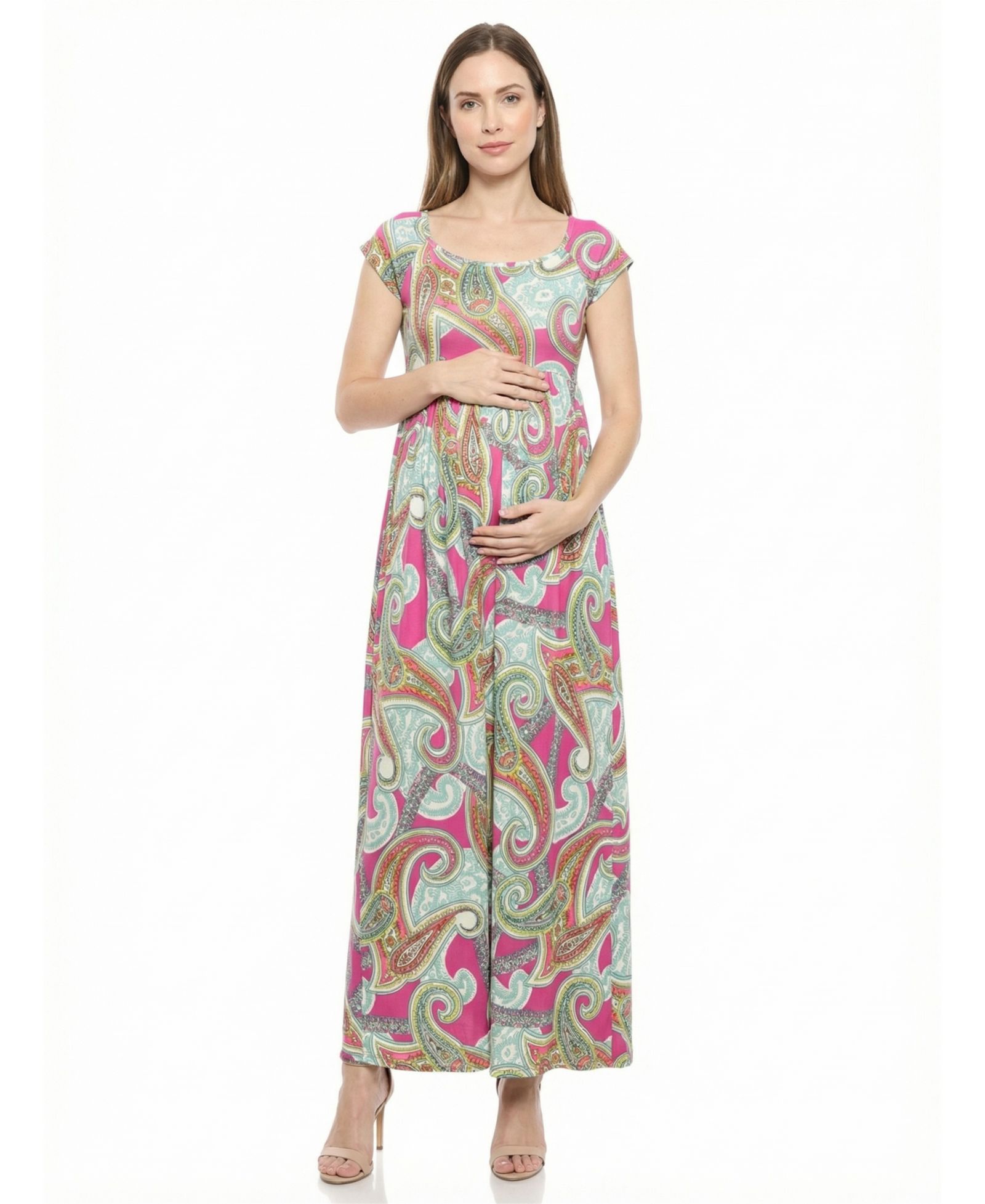 Женское макси-платье 24seven Comfort Apparel Maternity Square Neck