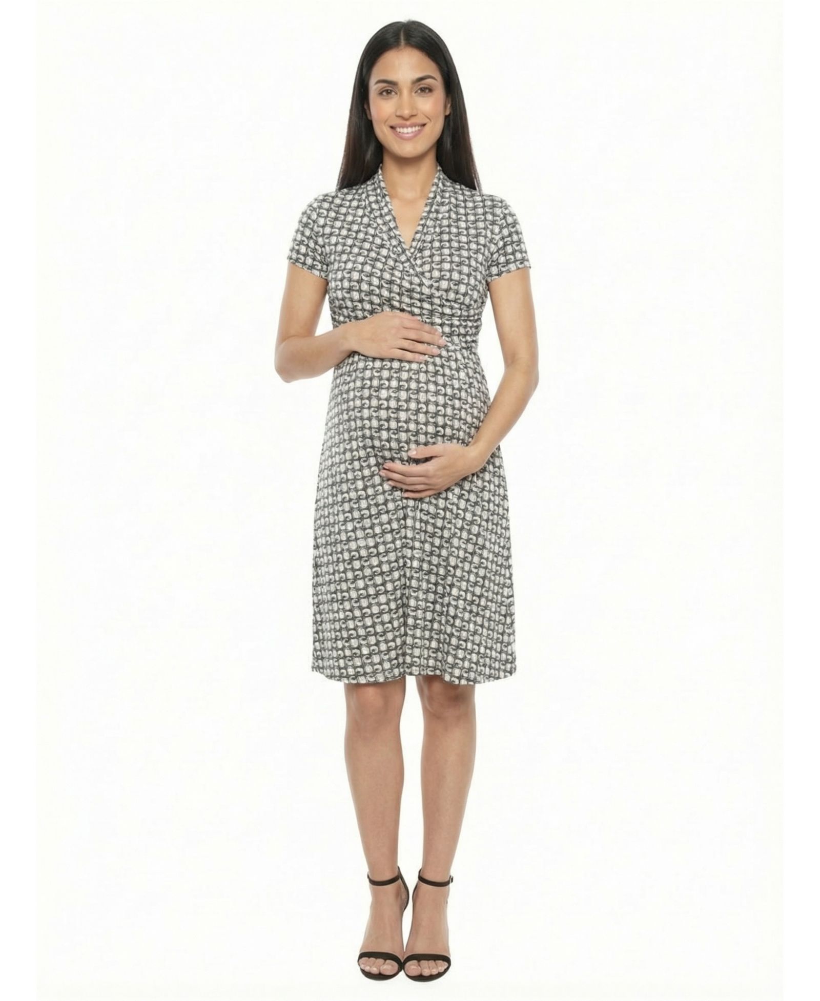 Женское платье для беременных 24seven Comfort Apparel с коротким рукавом и запахом
