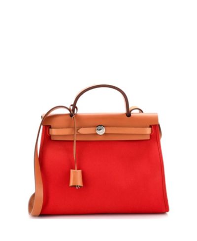 Кожаная сумка HERMÉS 31 Herbag Zip из кожи и канваса (б/у)
