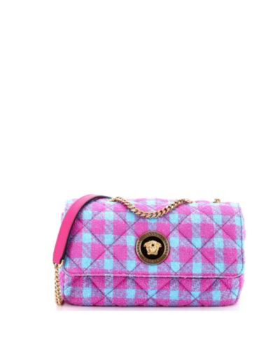 Б/у сумка Versace East West Medusa Icon Chain Flap, стеганый твид