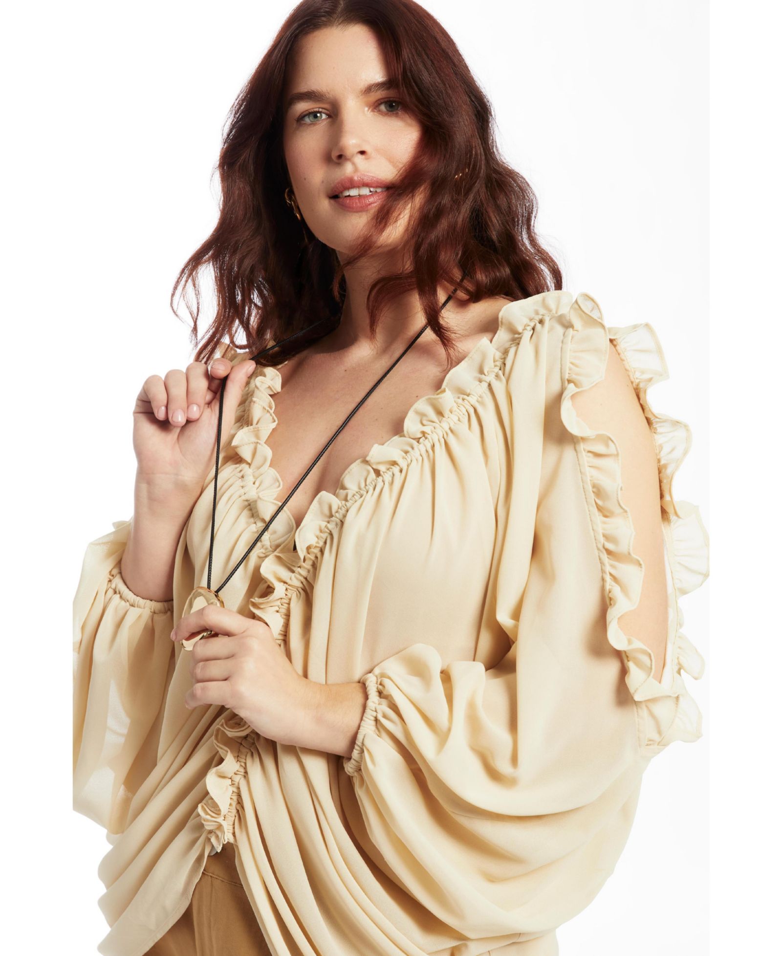 Женская блузка June & Vie Draped Off-The-Shoulder