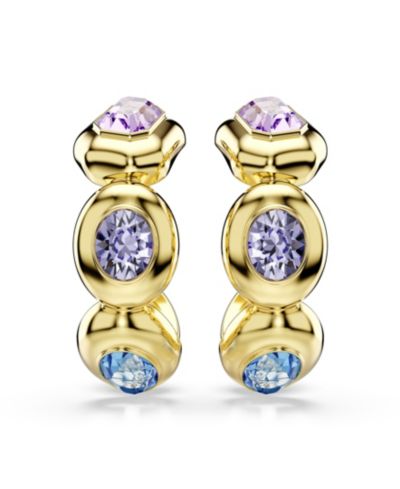 Swarovski серьги-кольцо из латуни с золотым напылением