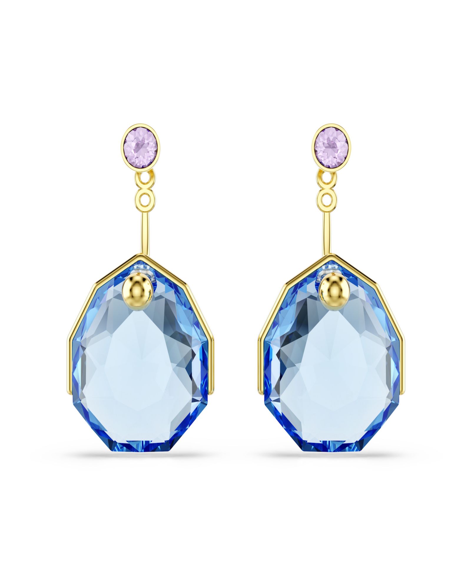 Серьги Swarovski Gold-Tone Plated Ice Blue Gema