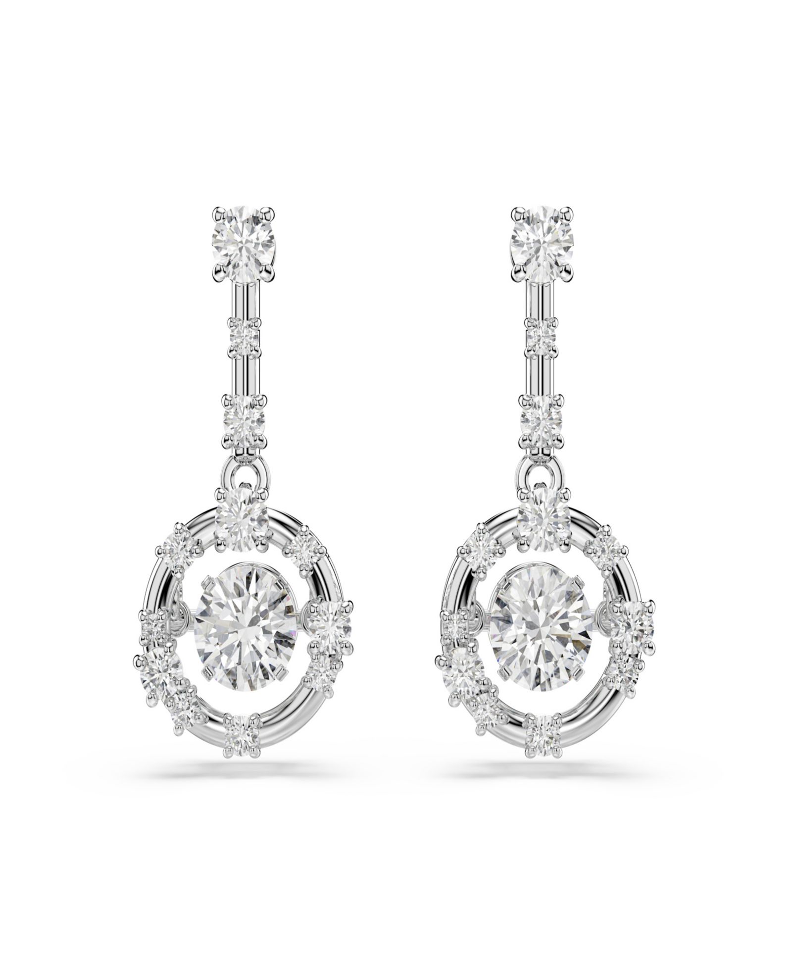 Swarovski Rhodium-Plated Dancing Stone Earrings