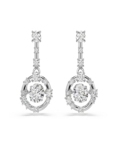 Swarovski Серьги Dancing Stone с родиевым покрытием