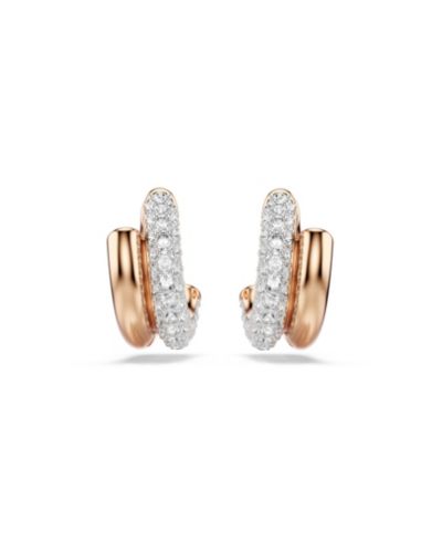 Серьги Swarovski Rose Gold-Tone Plated Gleaming Tubular Huggie
