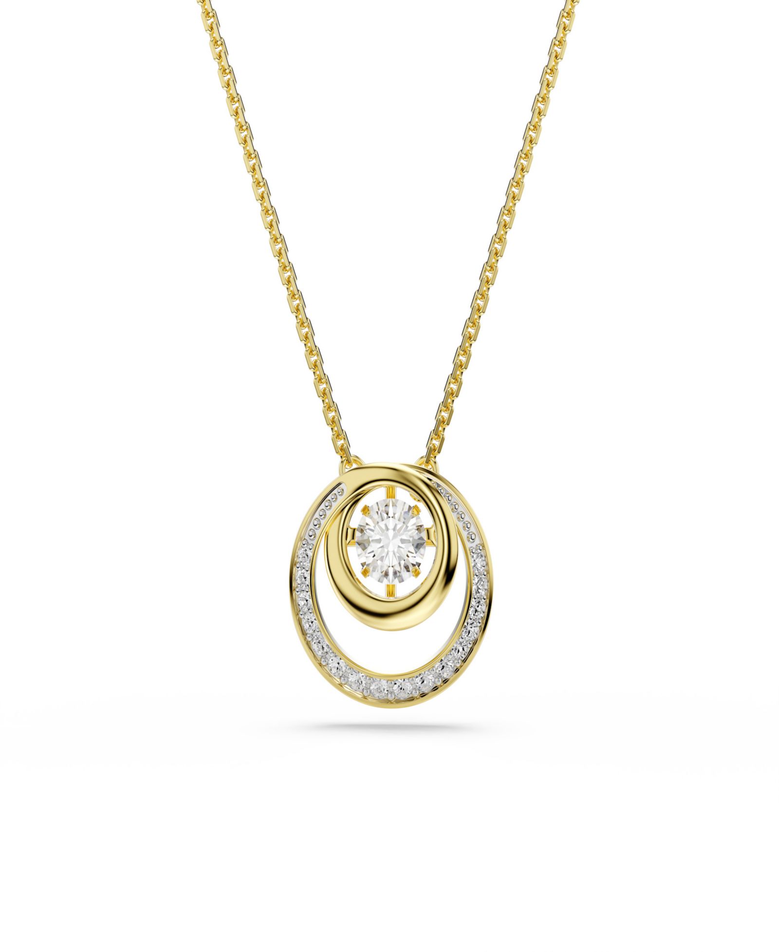 Золотистая подвеска Swarovski Hyperbola в виде кулона-ожерелья