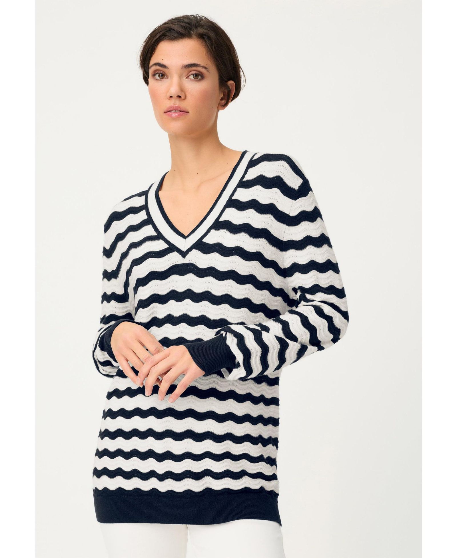 Olsen Women's Wave Ajour Knit Sweater