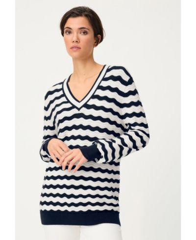 Olsen Women's Wave Ajour Knit Sweater